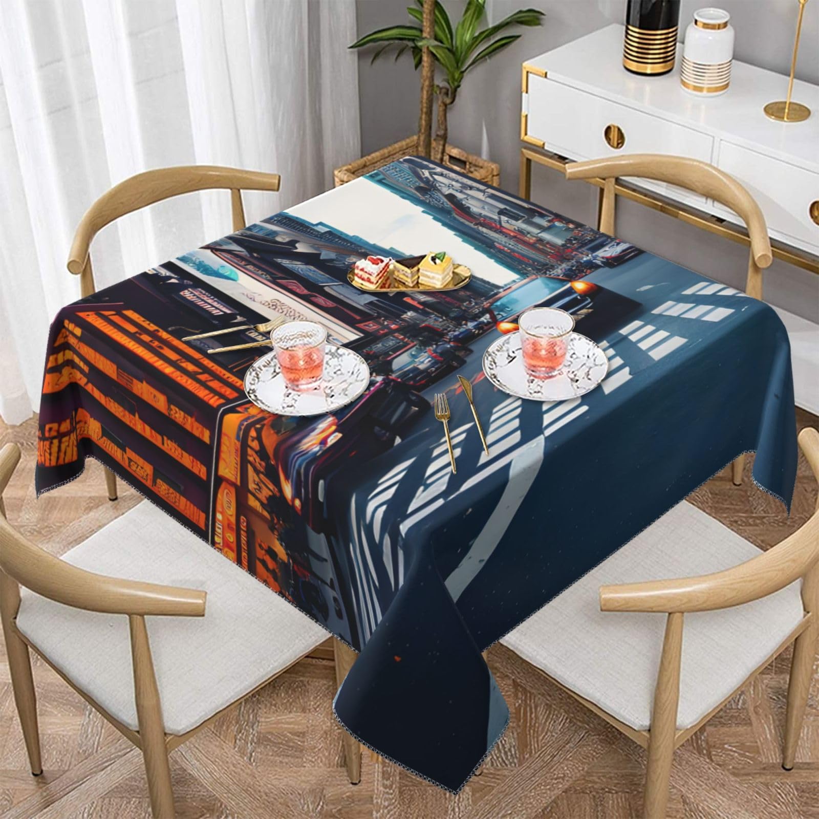 Nappe carrée New York douce infroissable pour habiller la salle à manger
