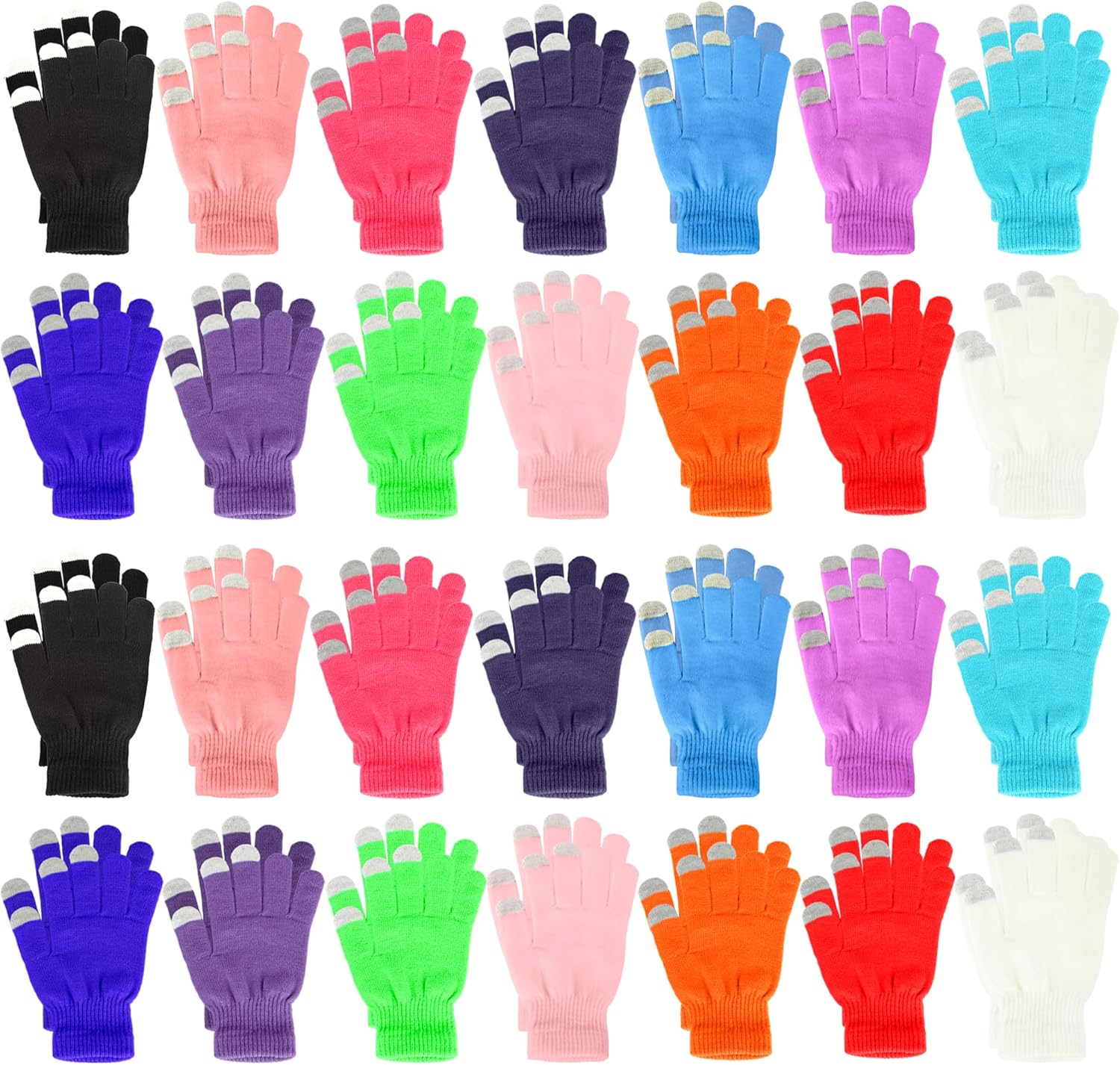 28 Pairs Adult Touchscreen Gloves Winter Stretch Gloves Knit Texting Glove Warm Touch Screen Glove for Men Women