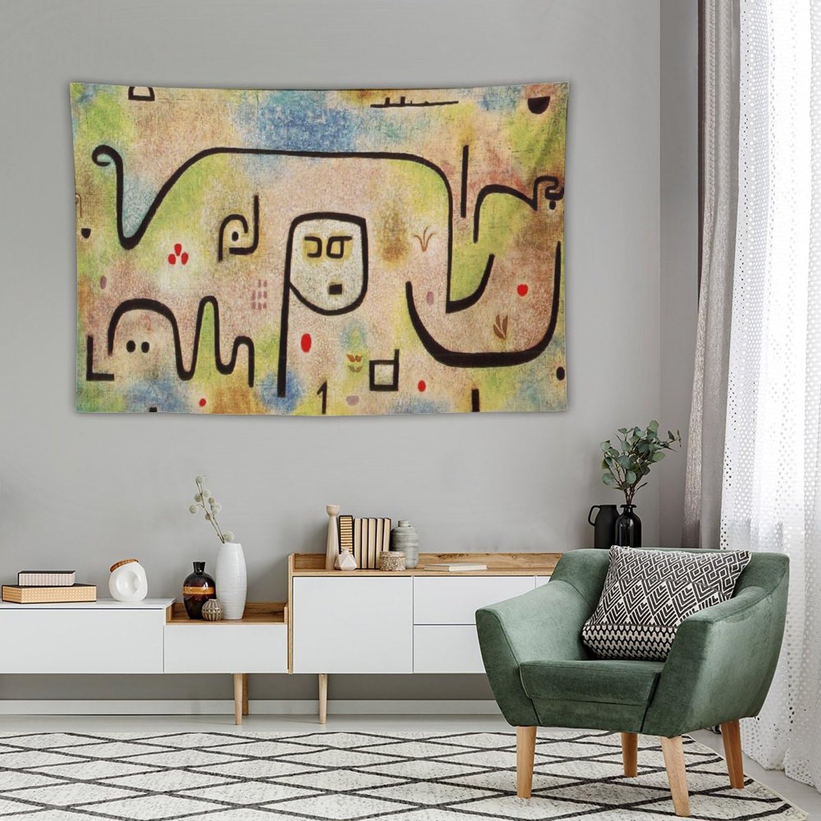Amazon.com: JU XIANG Paul Klee Tapestry,Insula Dulcamara (1938) by