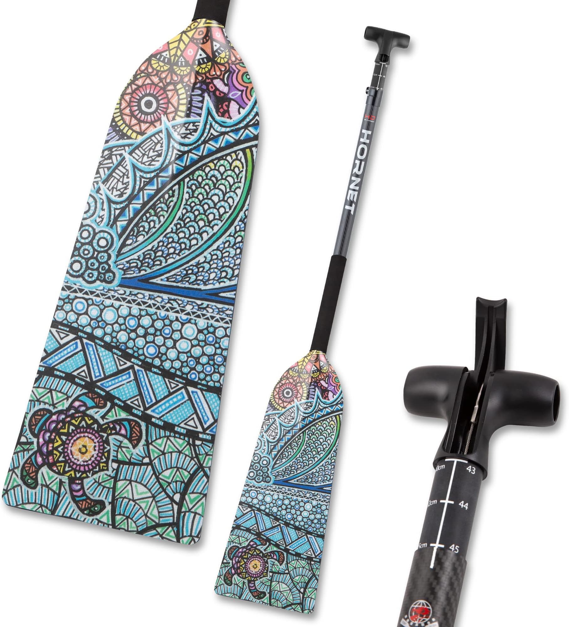 Hornet Watersports Dragon Boat Paddle - Crush Design - Adjustable Carbon Fiber Dragon Boat Paddle - IDBF Approved - Dragon Boat Accessories - Dragonboat Paddles