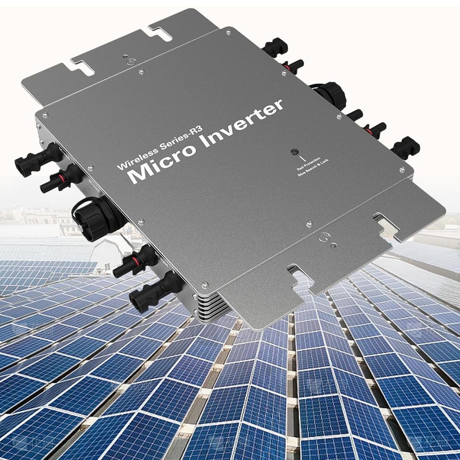 Micro Onduleur Ac220v Onduleur Solaire Mppt Micro Convertisseur Solaire Ip65 Onduleur de Connexion au Réseau Étanche avec Surveillance de Téléphone Portable WiFi,2000W