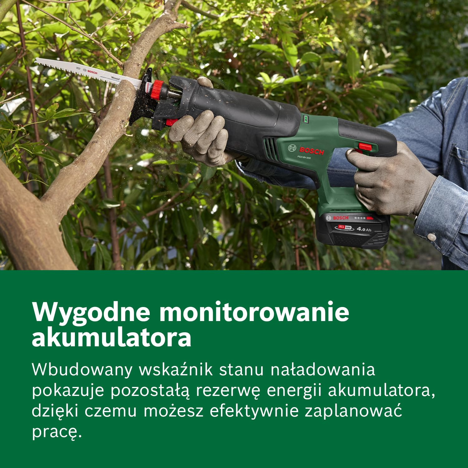 Bosch 18V System PSA 18V-200 Akumulatorowa Piła Szablasta (Opakowanie Kartonowe)
