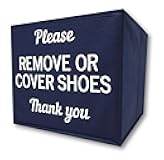Shoe Covers Box - Real Estate Agent Supplies, Disposable Shoe Bootie Holder For Realtor Listings and Open Houses | Please Cover or Remove Shoes Bin