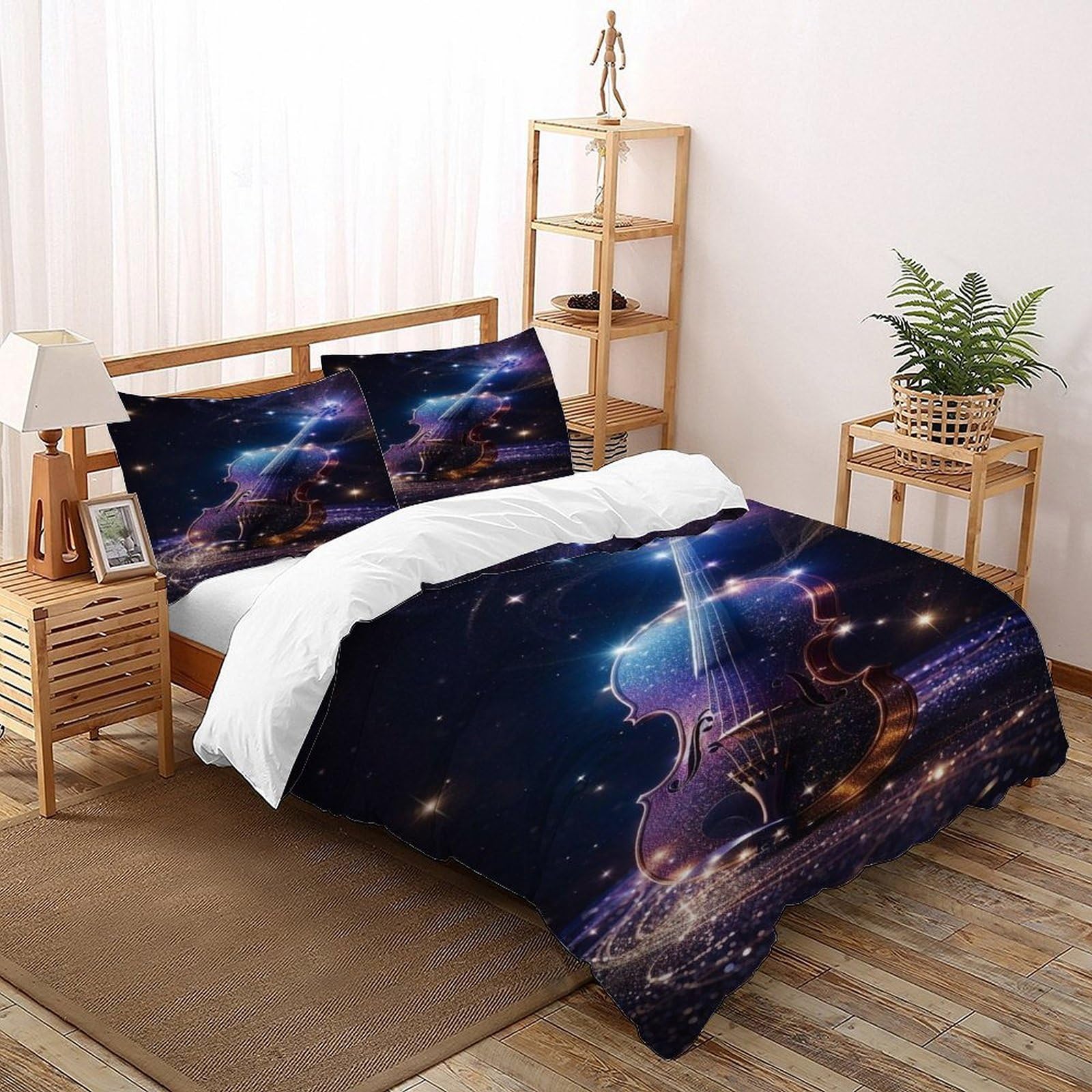 Housse de couette lit double sur le thème musique pour redécorer facilement une chambre
