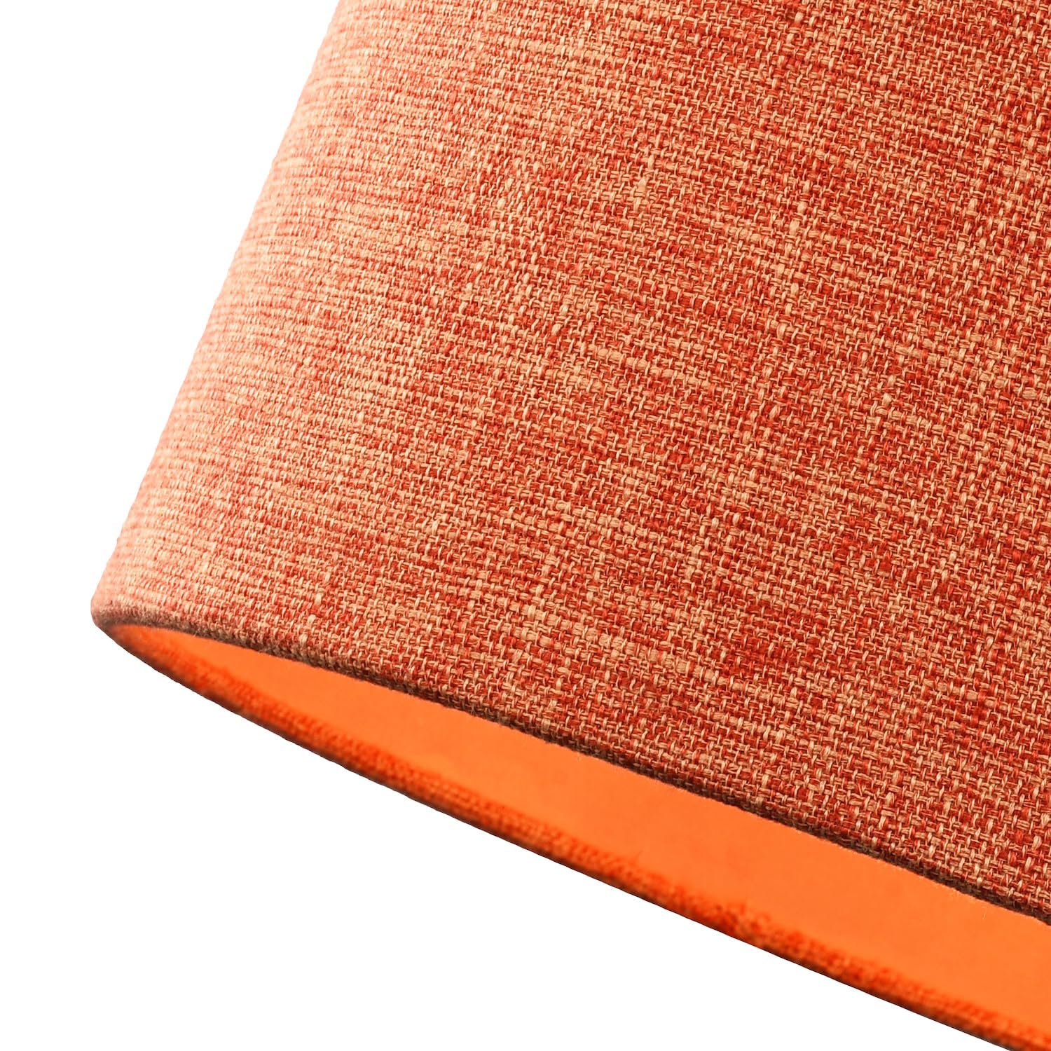 Contemporary and Sleek 12 Inch Rustic Orange Linen Fabric Drum Lamp Shade 60w Maximum | 30cm Diameter | for Table Lamp or Pendant by Happy Homewares - 5