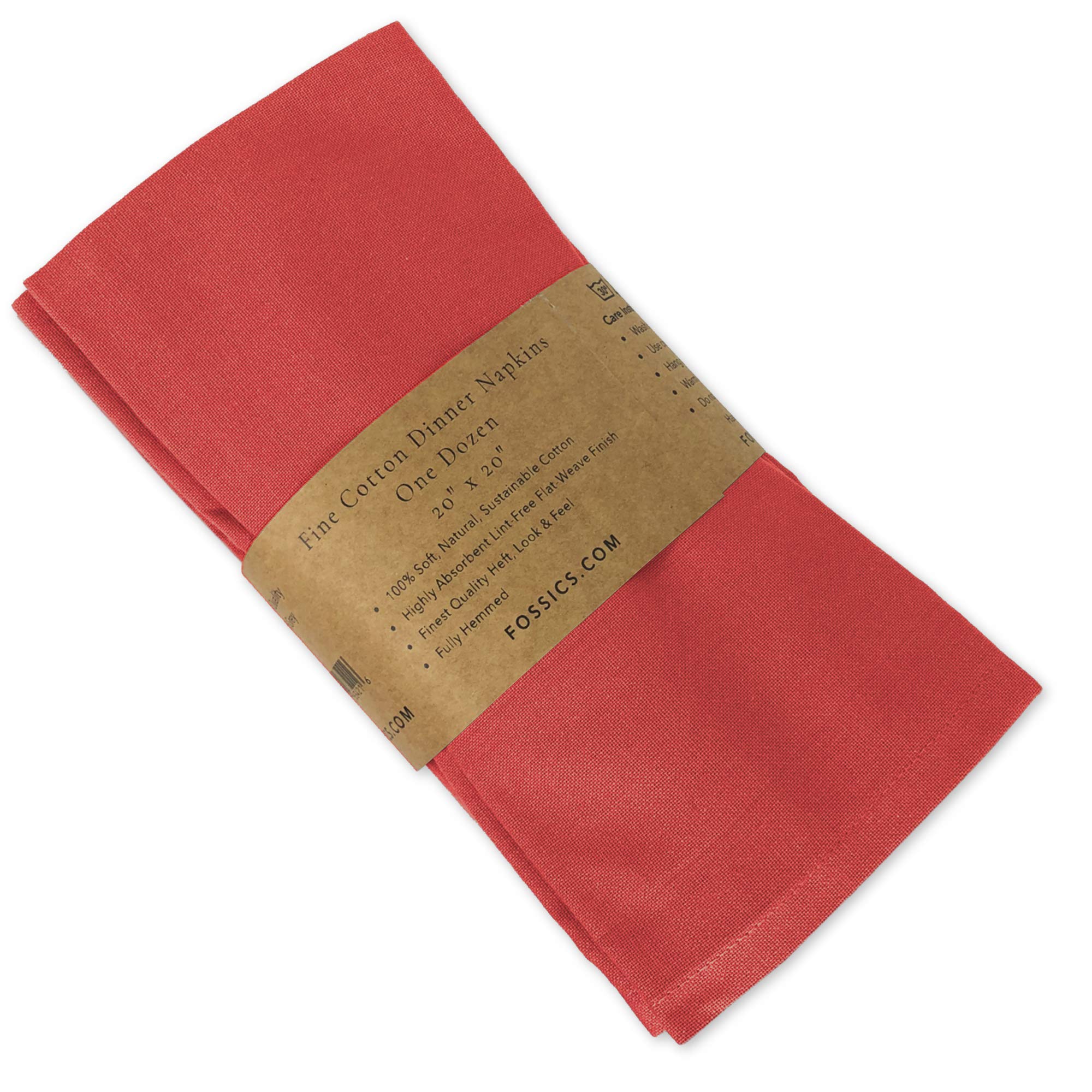 FOSSICS Designer Cloth Napkins, 12-Pack | 20 x 20 inches