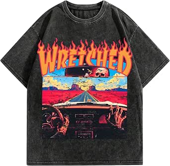 Men's Graphic Oversized Vintage Y2K Streetwear Cotton T-Shirt