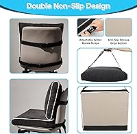 Vista 5 de Seat Cushion and Lumbar Support for Office Chair, Memory Foam Office Cushions, Non Slip Sitting and Back Pillow for Gaming, Car Seat Cushion, Chair