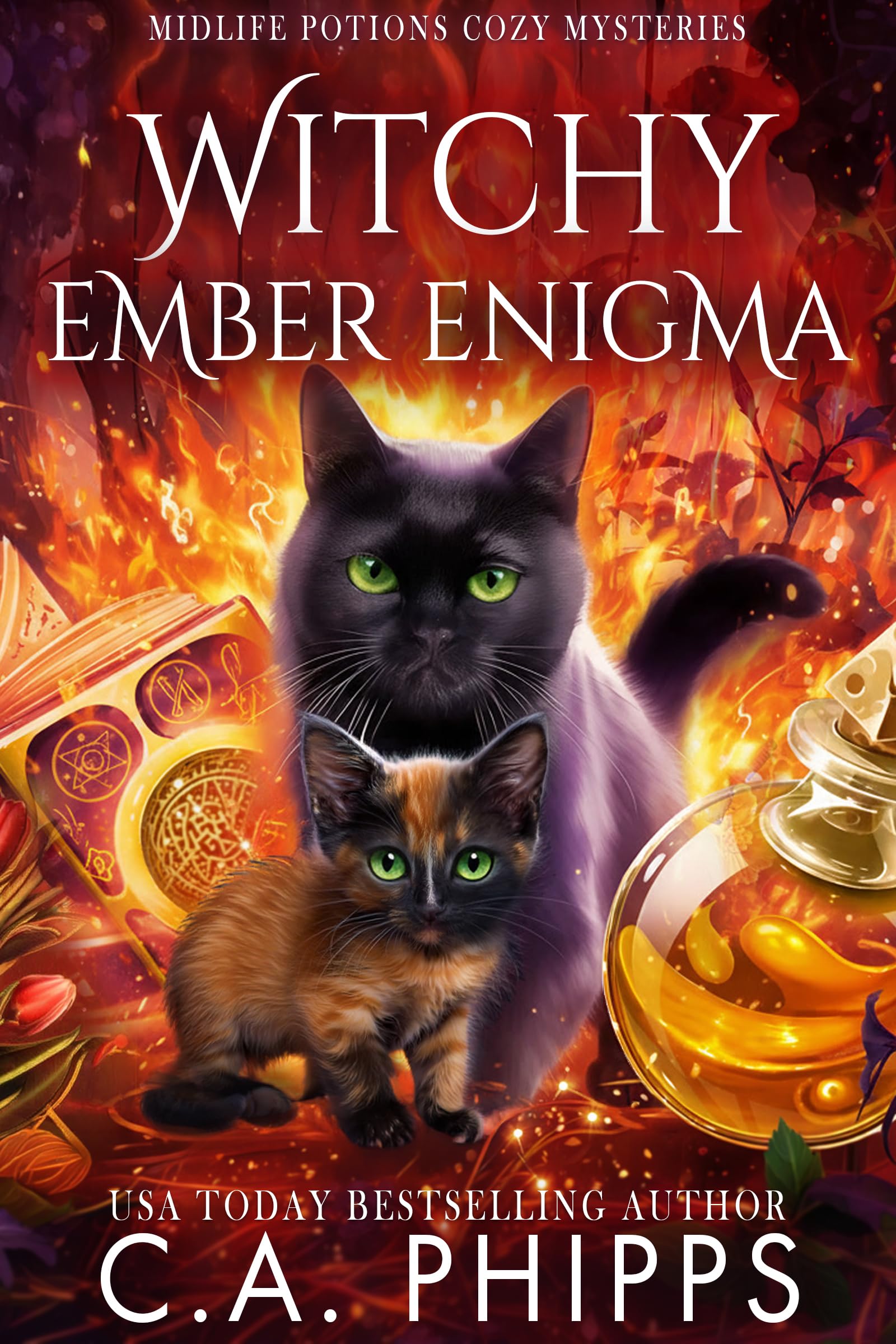 Witchy Ember Enigma: A Small Town Paranormal Cozy Mystery (Midlife Potions Book 7)