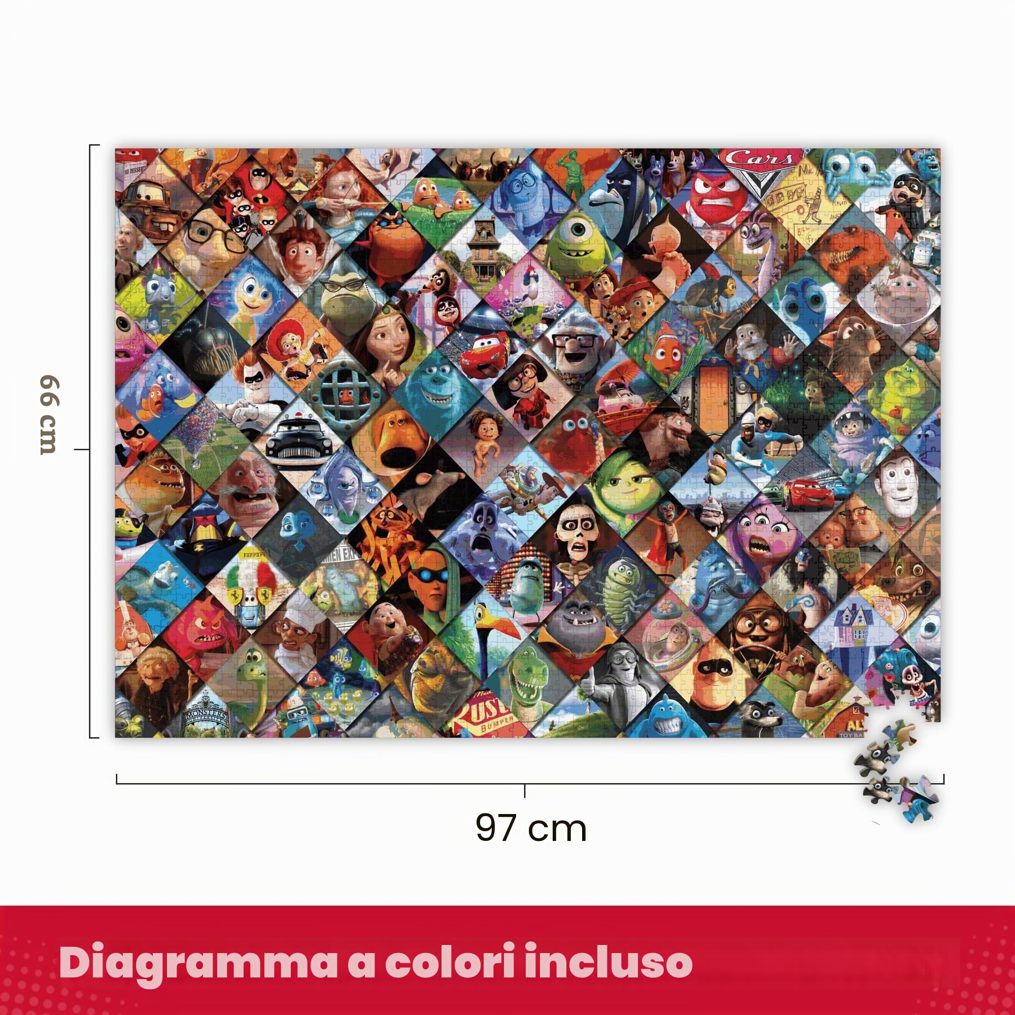 Ceaco - Disney/Pixar Clips - Puzzle da 2000 pezzi, 12,7 cm