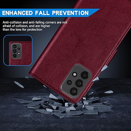 Miniatura 7 de ZZXX Funda tipo cartera para Samsung Galaxy A23 5G4G con bloqueo RFID, ranura para tarjetas, cierre magnético, funda protectora de cuero para Galaxy
