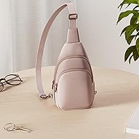 Vista 148 de Telena Riñonera pequeña para mujer, de cuero, cangureras, bolsa de pecho para mujer 3-camel marrón