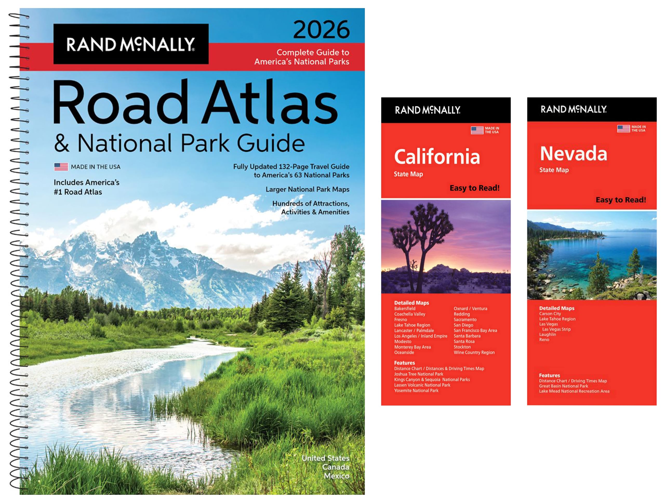 2026 Road Atlas & National Park Guide with California & Nevada State Maps