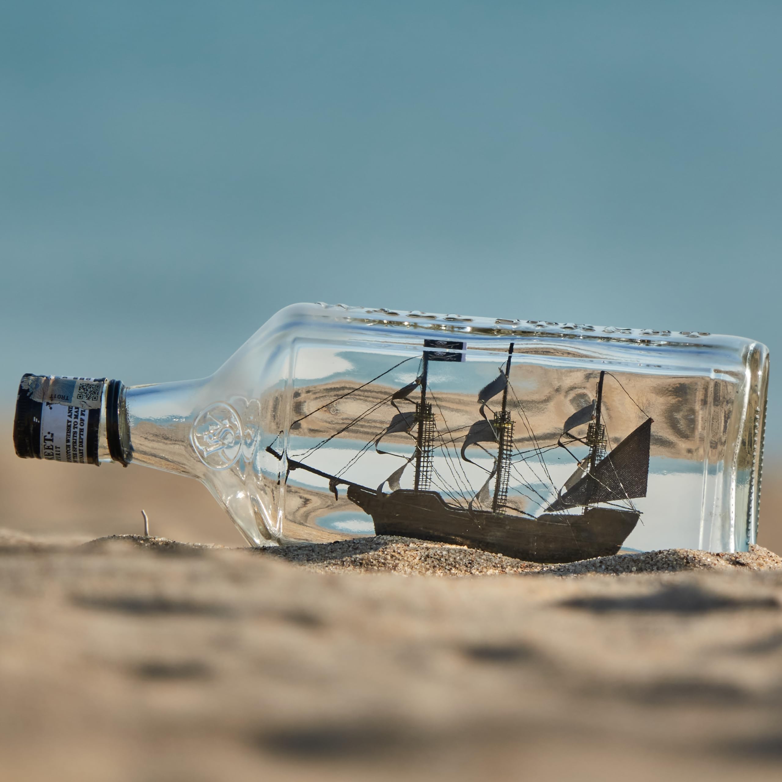 Amazon.co.jp: ジェネリックビーチ海賊船ガラスボトル、スクエア型