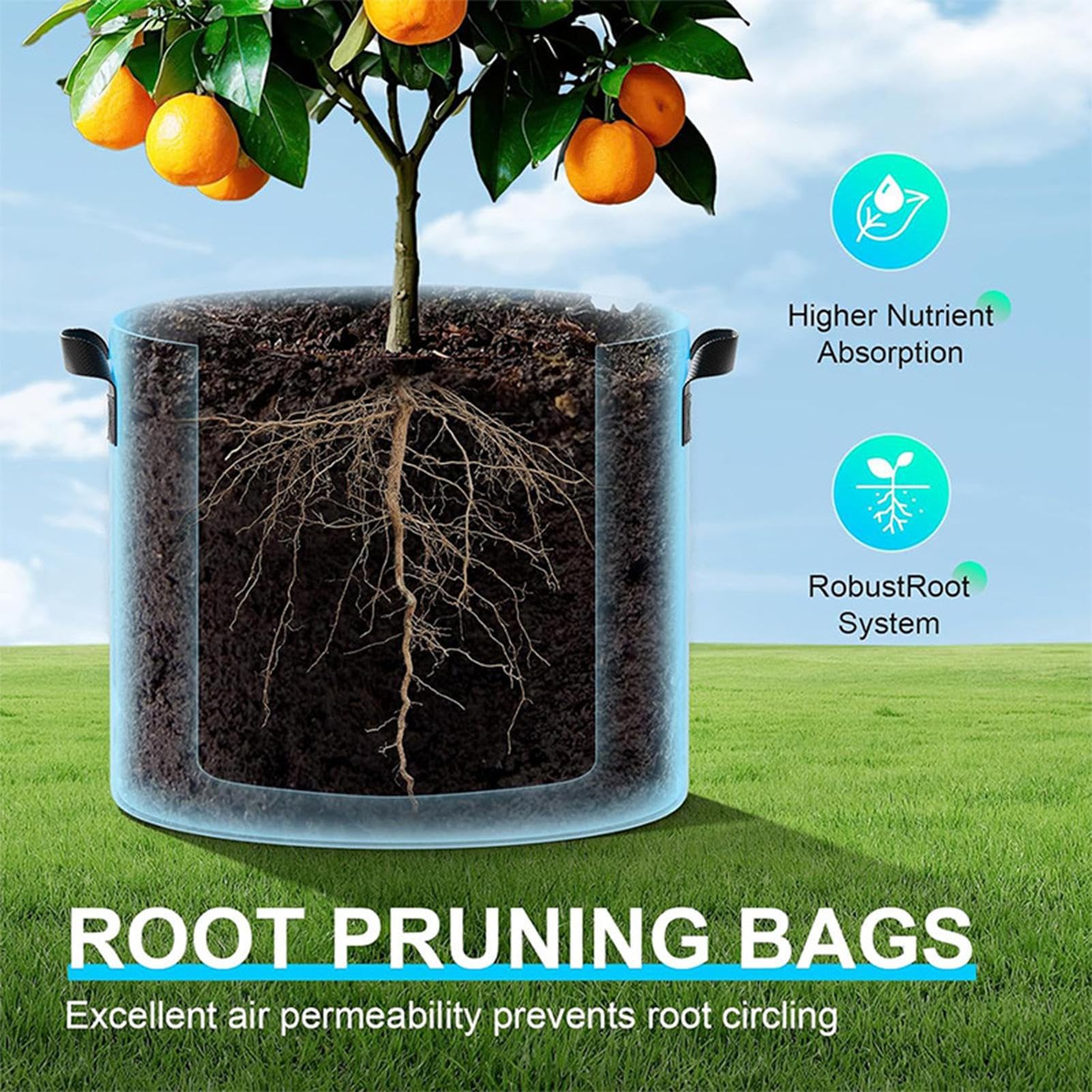 Sacs De Plantation pour 4 Pièces De Pots en Tissu pour Repiquage | Sacs Plantation Épaissis Pour Le Jardin, Le Balcon, La Terrasse, La Serre, L'Extérieur, Les Légumes, Les Tomates, Fleurs,