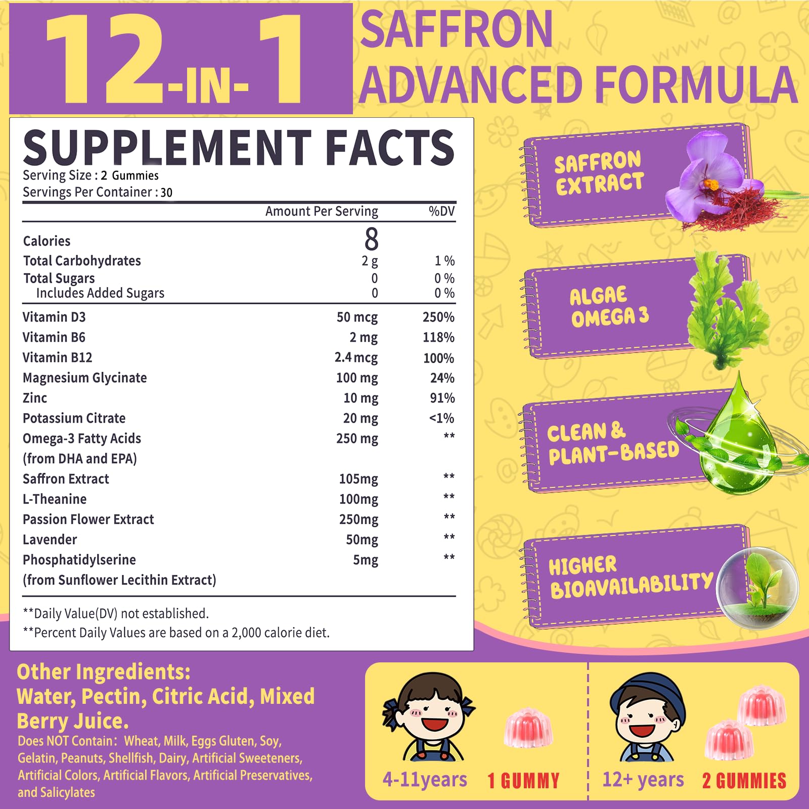 Saffron for Kids, Focus Saffron Supplement Happy Mood, Saffron Gummies Kids — Amazon image 8