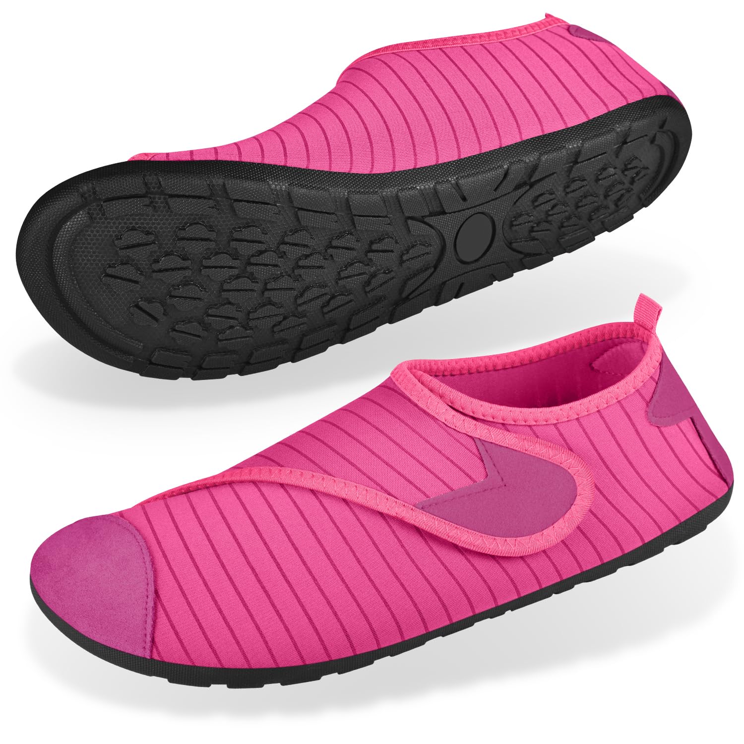 SUTIYO Zapatos de baño para mujer y hombre con cierre de velcro, zapatos de agua de secado rápido, zapatos de playa, transpirables, antideslizantes, zapatos de agua, zapatos descalzos, zapatos de surf