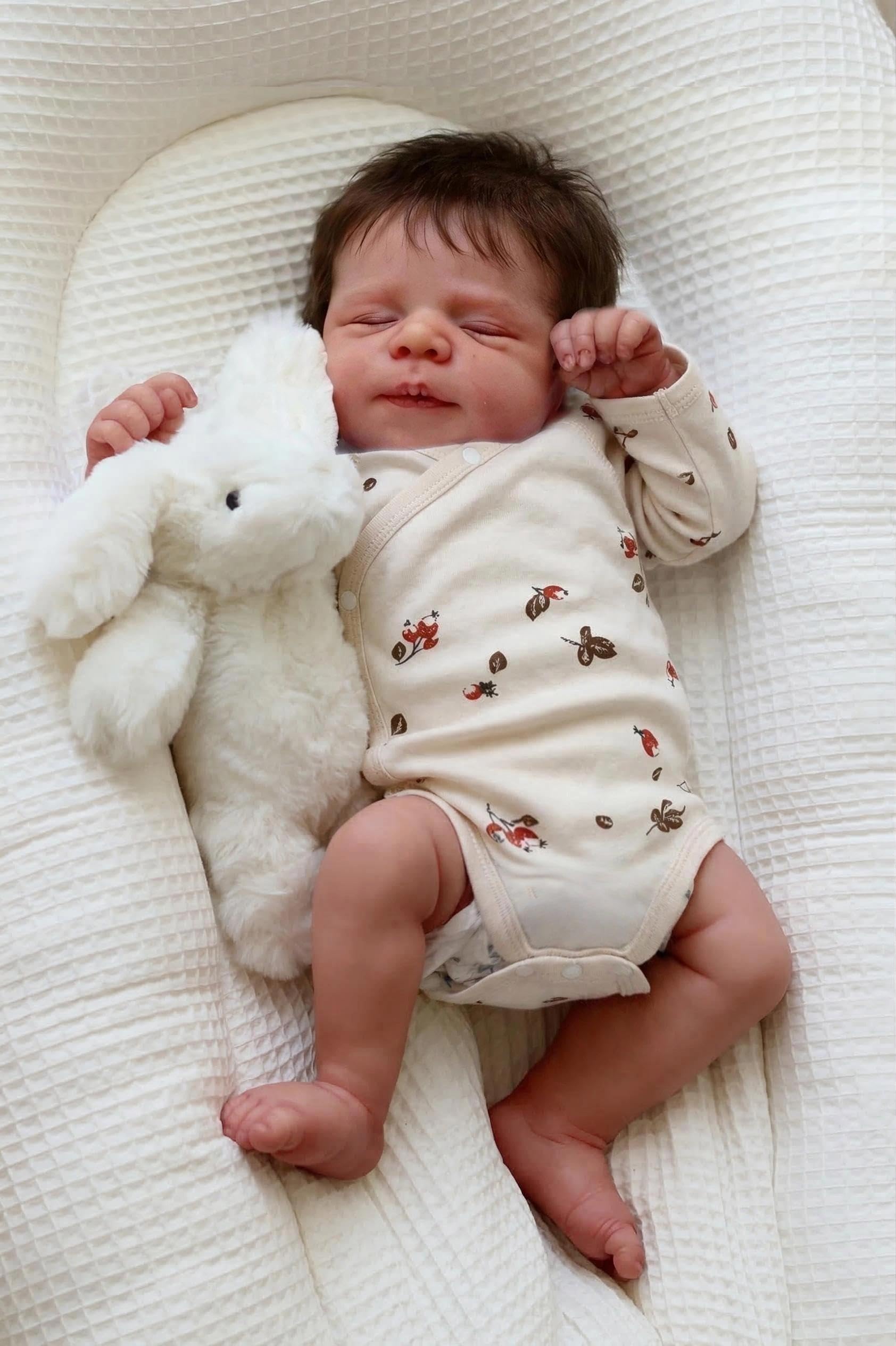 Zero pam Reborn Baby Lebensecht-48CM Reborn Baby Mädchen, Babypuppen Wie Echt Puppe Mit VollVinyl Körper, Echte Babypuppe, Reborn Puppen Lebensecht Mit Haaren