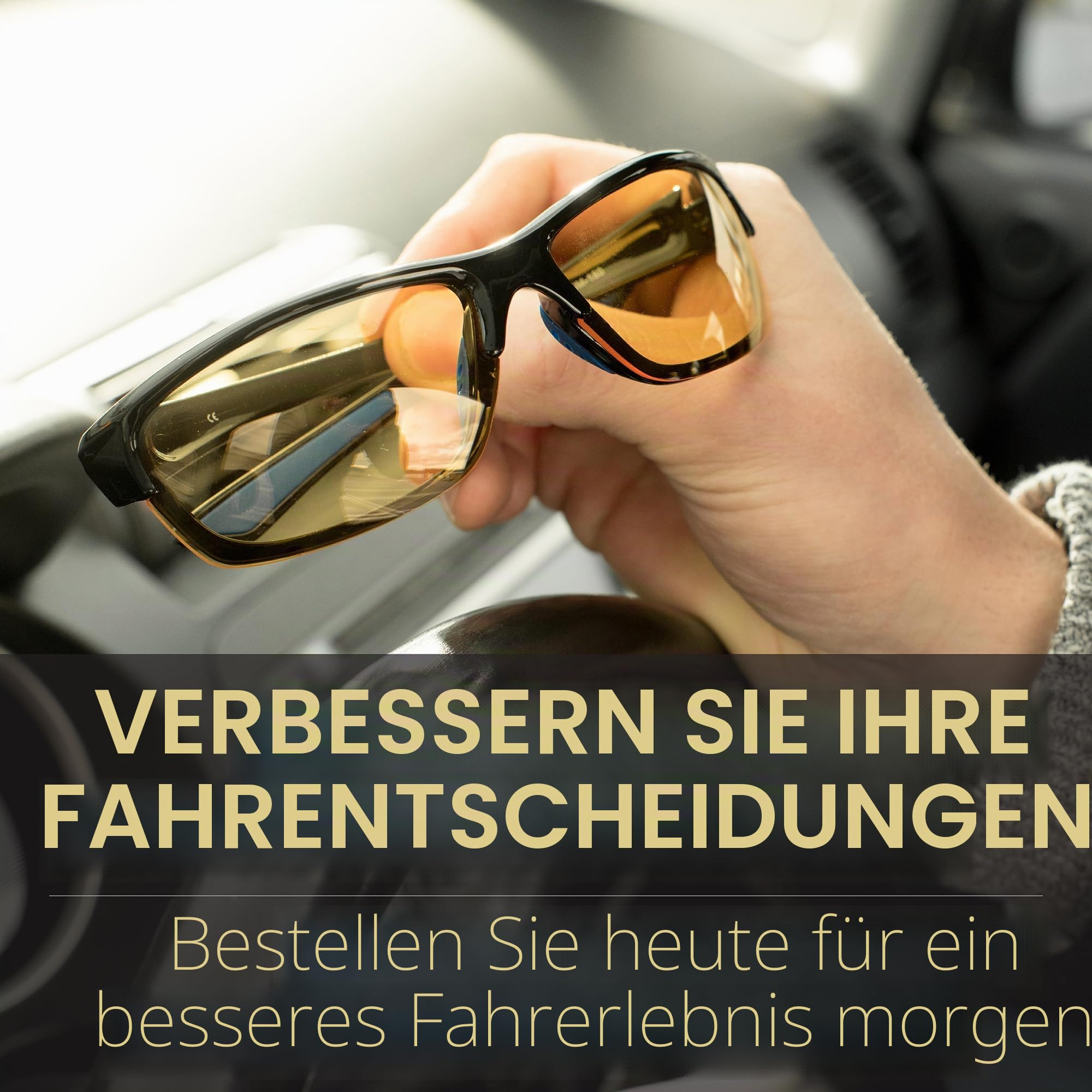 Illumin Nachtfahrbrille VECTOR - Allwetterbrille für Regen, Nebel und Nachtfahrten Genießen Sie blendfreies Fahren - für Damen und Herren, gelb, Vector