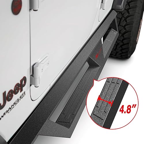 Miniatura 9 de Nilight Estribos para Wrangler JL Unlimited 2018, 2019, 2020, 2021, 2022, 2023, 2024, Wrangler JL Unlimited de 4 puertas, con textura de doble