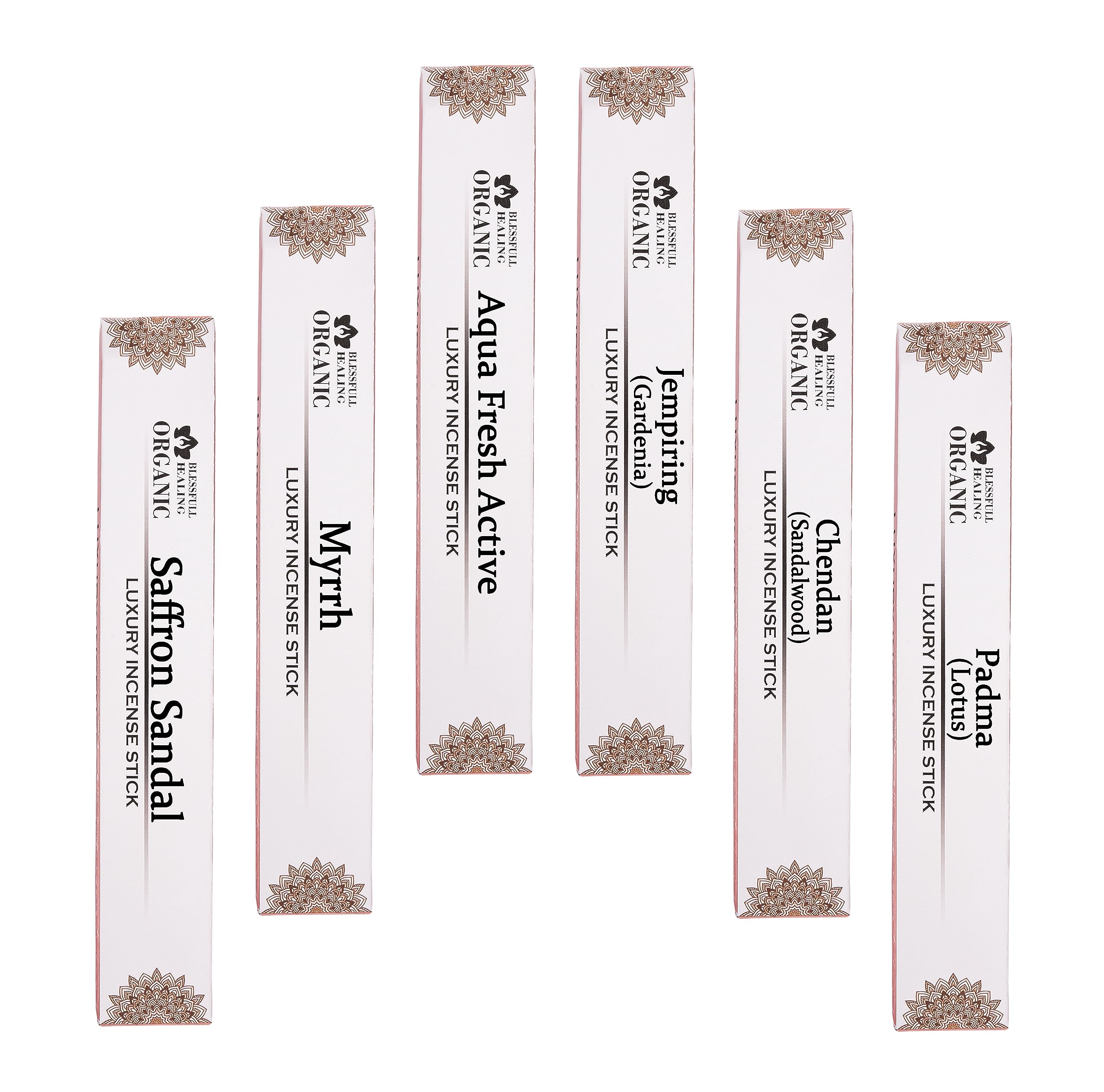 Blessfull Healing Luxury Assorted Incense Sticks Hand Rolled Pack Of 6 x 20 Sticks (Combo #71)