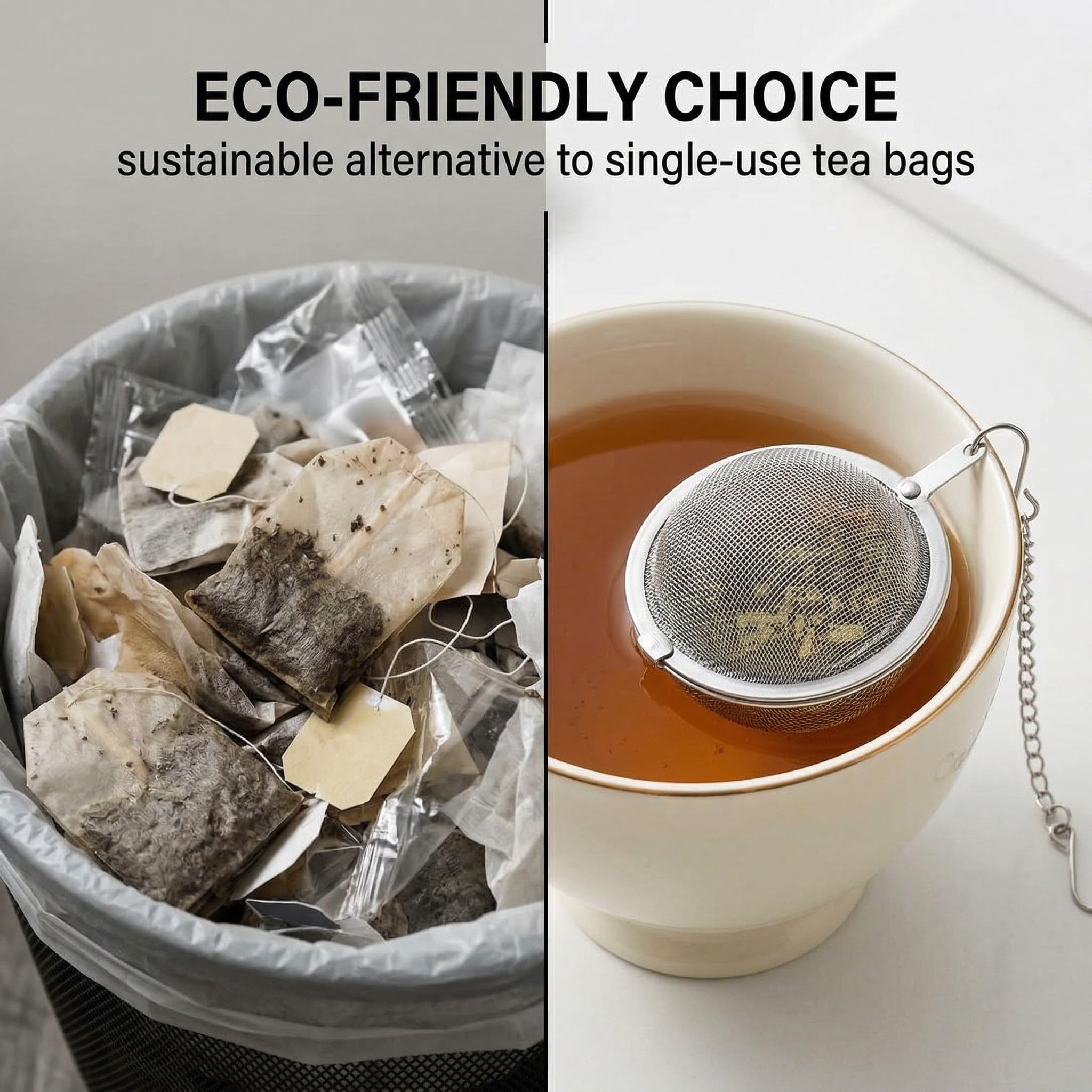 3 Piezas filtro te, Infusor de bola de té, Bolas de té de acero inoxidable 4,5 cm, Reutilizable y fácil de limpiar, Ideal para teteras, tazas y tazas