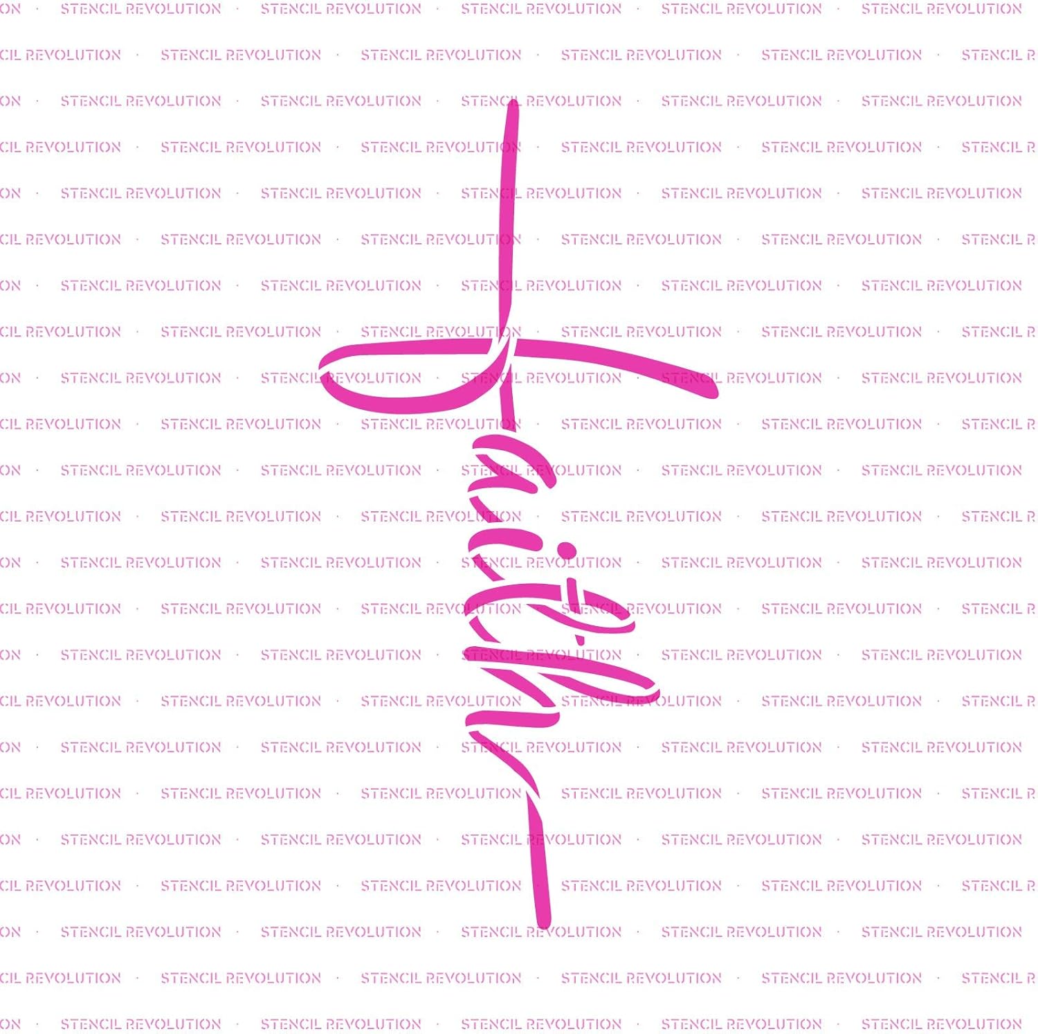 Faith Cross Stencil - Faith Stencil, Pattern, Word Stencils, Christian Stencil, Chalkboard Stencils