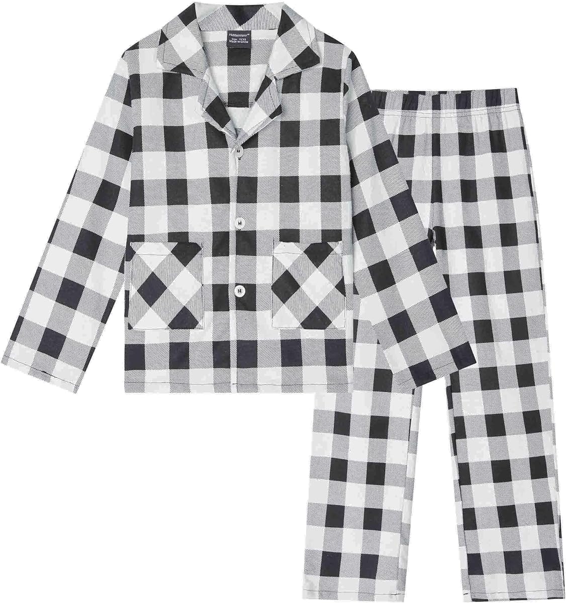 HiddenValor Conjunto de pijama de algodón de 2 piezas para niños grandes para niñas y niños
