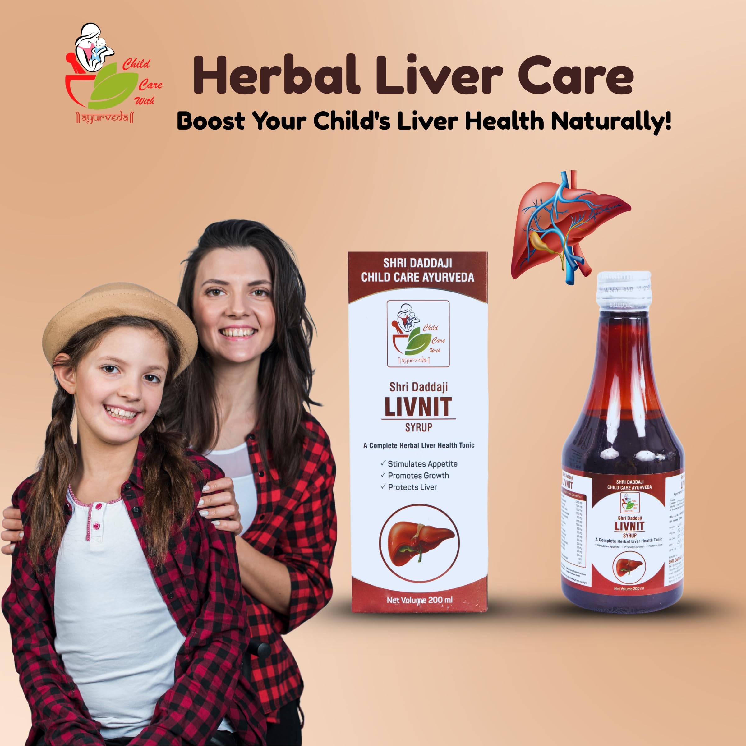 Shri Daddaji LIVNIT Syrup 200ml | Ayurvedic Liver Health Tonic | Herbal Detox for Healthy Liver, Digestion & Immunity | Boosts Appetite & Promotes Growth | Natural & Safe for All Ages - Image 6 thumbnail