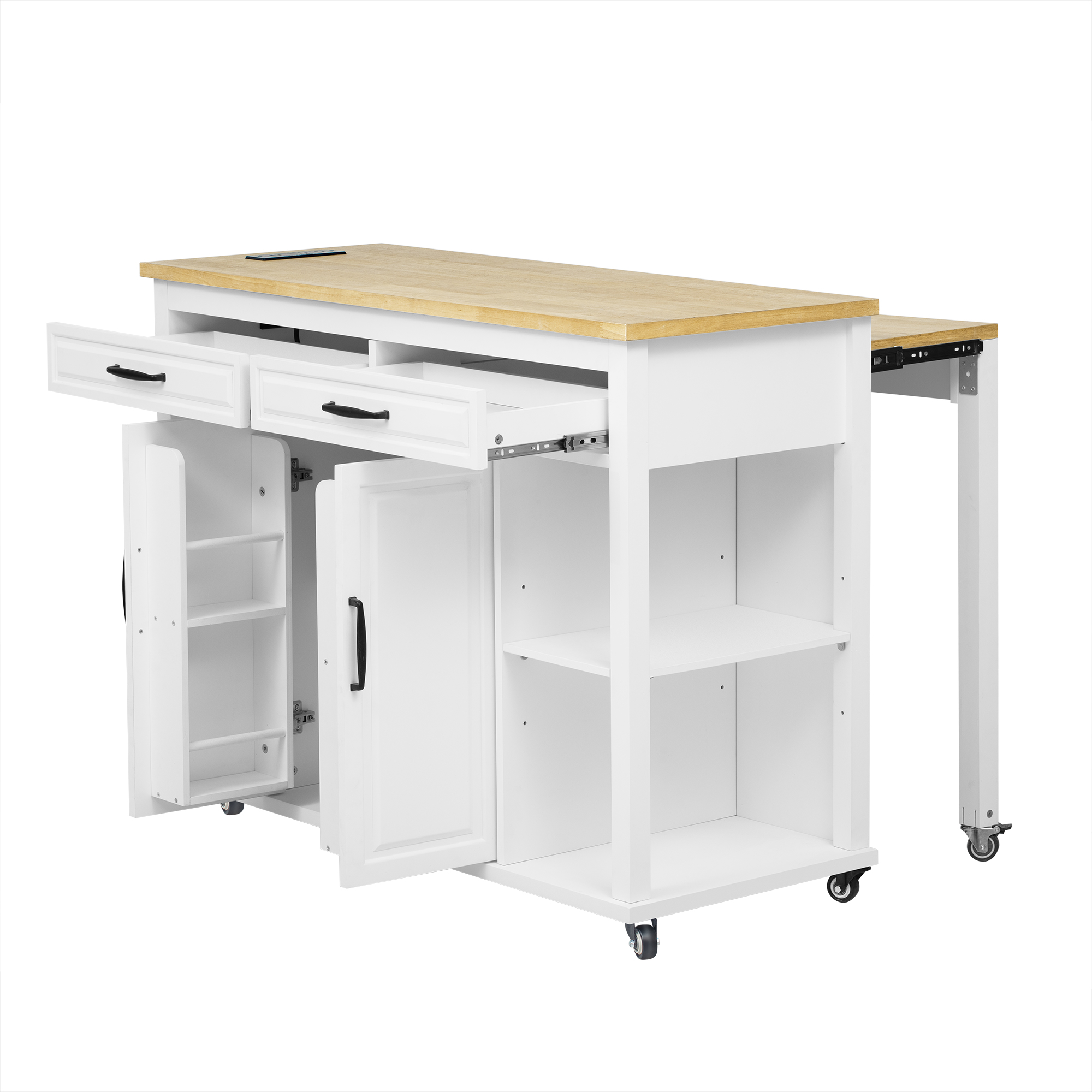 Amazon.com: Merax Kitchen Island on Wheels with Extendable Dining