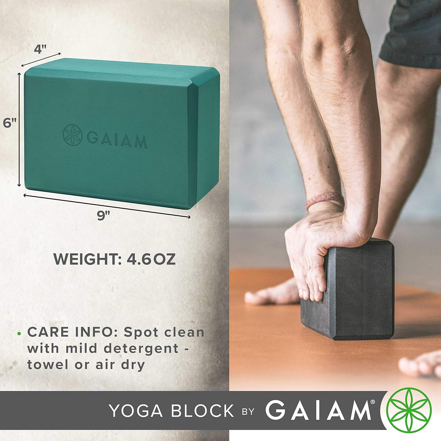 Gaiam Yoga Block - Supportive Latex-Free EVA Foam Soft Non-Slip Surface for Yoga, Pilates, Meditation (Cool Mint) : Sports & Outdoors