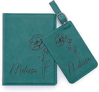 12 Bachelorette Gift Ideas For A Fun Playful Celebration Night 91 Personalized Leather Passport Cover Holder and Luggage Tag Set for Women...