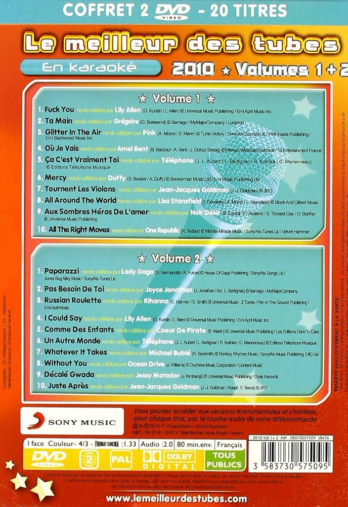 Le Meilleur des Tubes en karaoké 2010-Vol. 1+ 2: Amazon.fr
