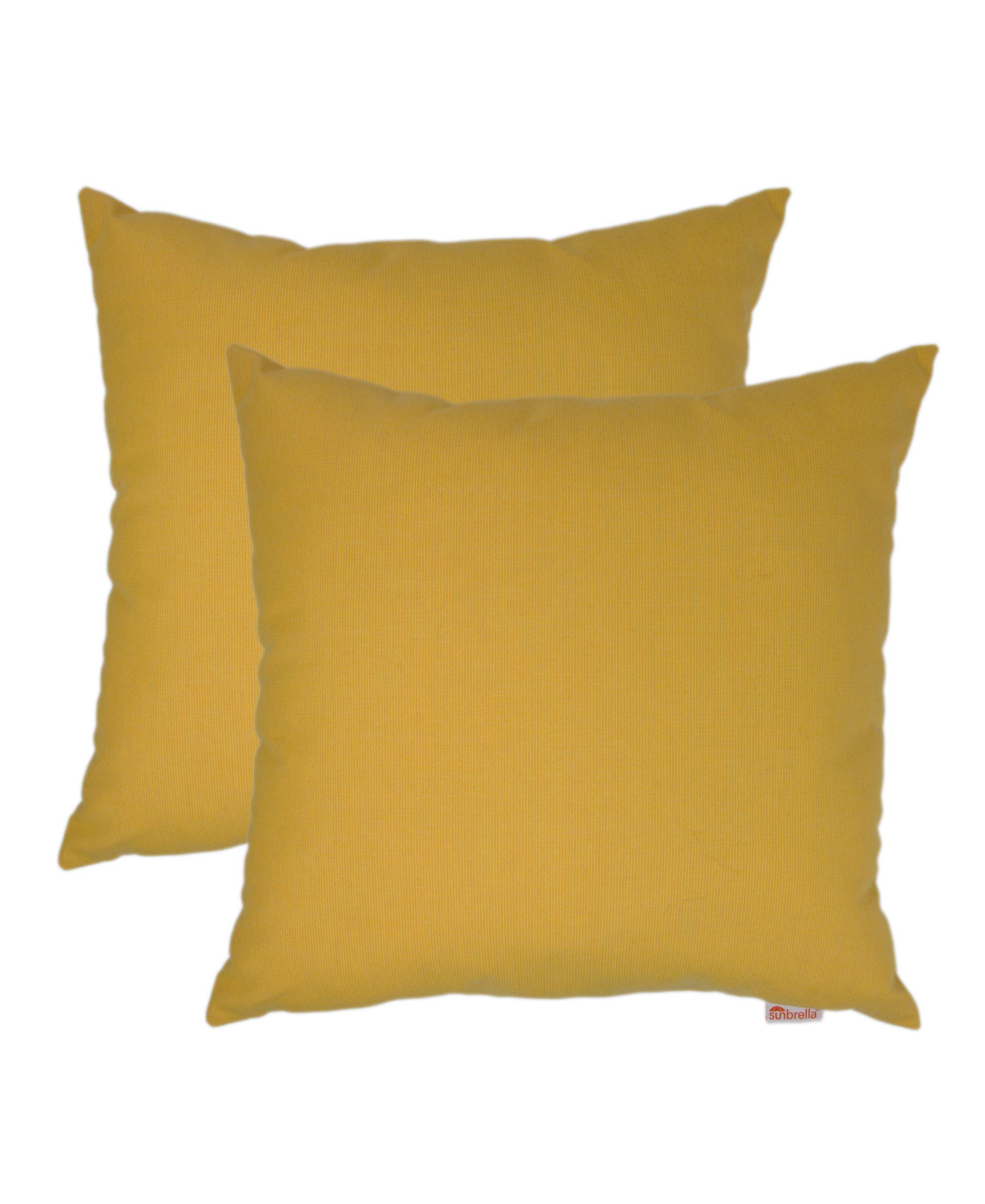 Austin Horn Classics Sunbrella Spectrum Pillow Cover Set, Beautiful Cushion Covers Bed & Living Room, Throw Pillow Cases, Indoor/Outdoor Durable Use Covers (Daffodil, Square, 20