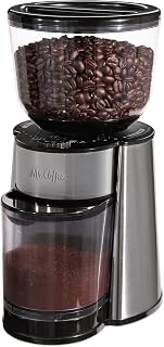 Mr. Coffee Automatic Burr Mill Grinder with 18 Custom Grind Settings, Silver - Fresh Uniform Grounds