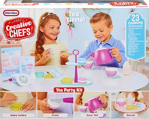Miniatura 10 de Little Tikes Creative Chefs - Kit de fiesta de té con 30 accesorios, juego de cocina de simulación, para niños y niñas a partir de 3 años