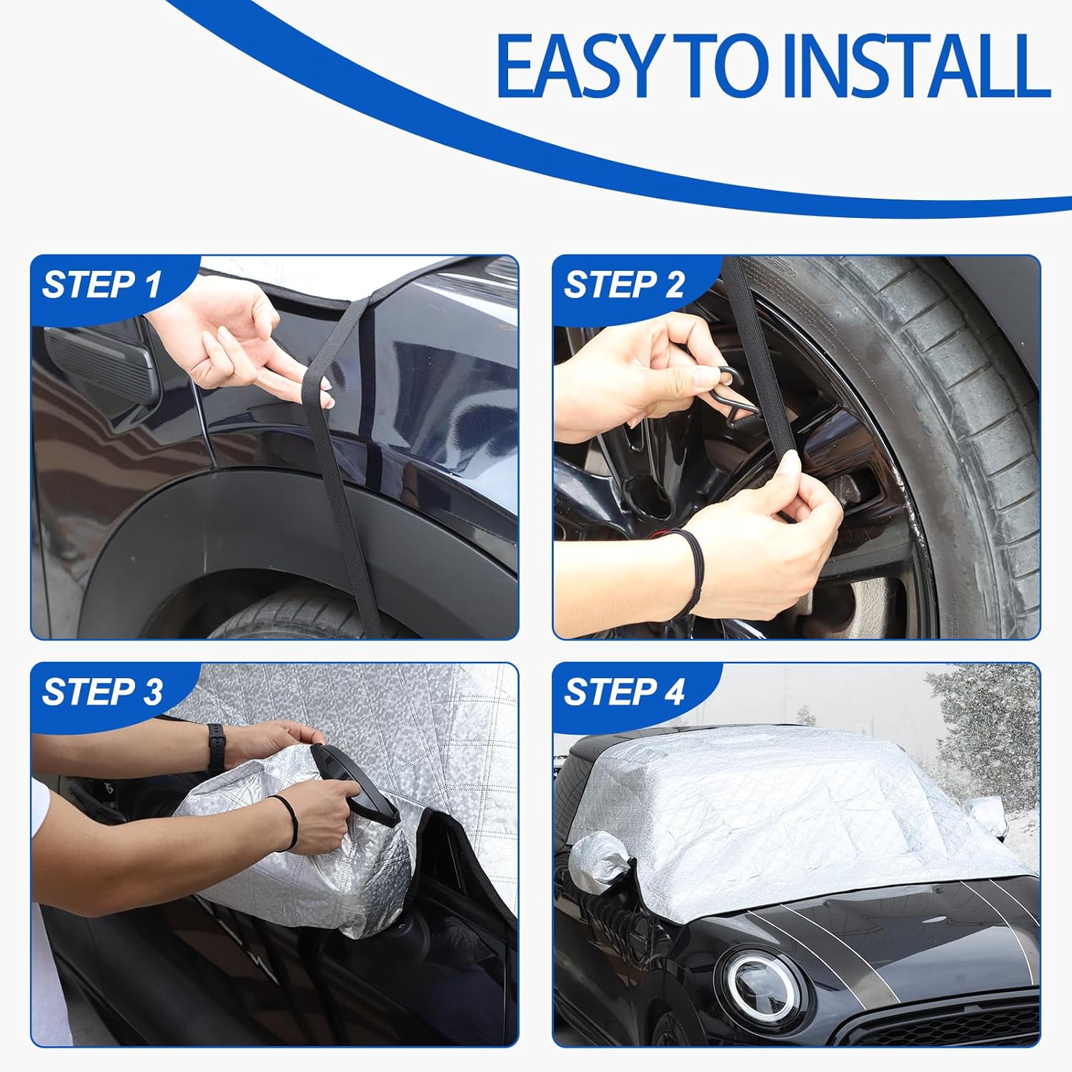 Windshield Snow Cover Fit for BMW MINI COOPER F55 F56 F57 2014-2023, Front Windshield Cover for Ice and Snow, Auto Extra Thick Windshield Ice Cover Protects Windshield from Rain, Sun, Frost