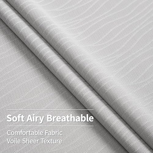 Miniatura 2 de Weenye Cortinas traslúcidas blancas de 103 pulgadas de largo, cortinas de gasa con bolsillo para barra para sala de estar, dormitorio, tratamiento