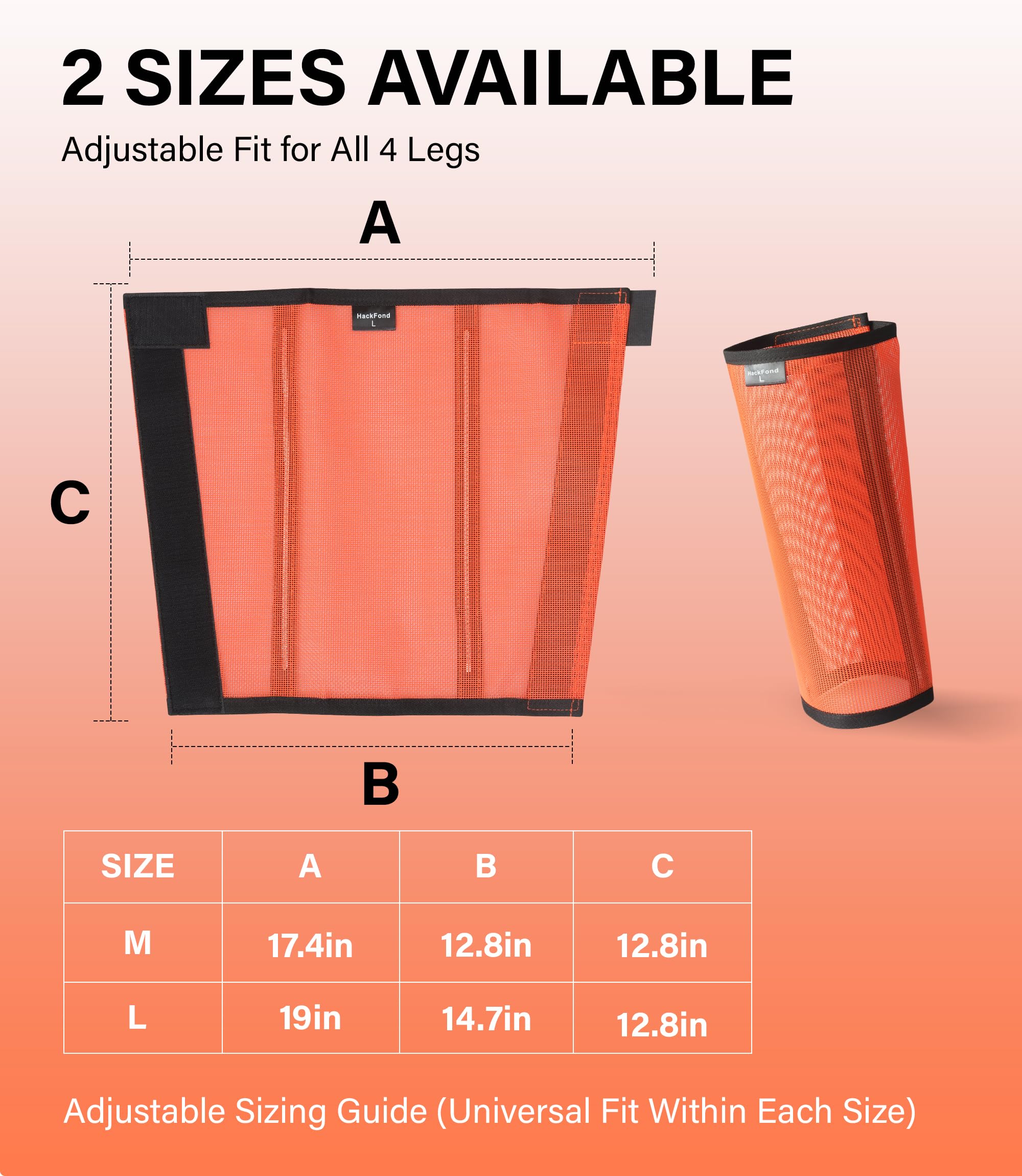 Lot de 4 guêtres de cheval en maille respirante pour protection contre les insectes et les rayures, protège-jambes confortables pour pâturage, randonnée et utilisation quotidienne, orange vif