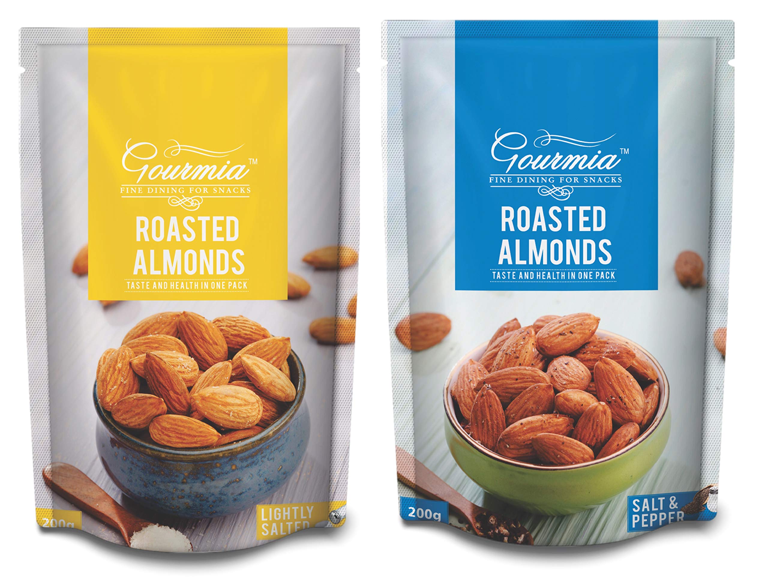 Gourmia Combo of Roasted Almonds Salt and Pepper +Lightly Salted 400g (200g x 2) (B06XPHZH14) Amazon Price History, Amazon Price Tracker