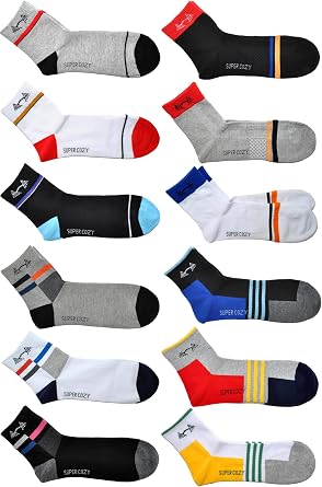 OWL SUPER COZY Wholesale Crew Socks for Men, Assorted Colors Breathable Cotton Athletic Socks
