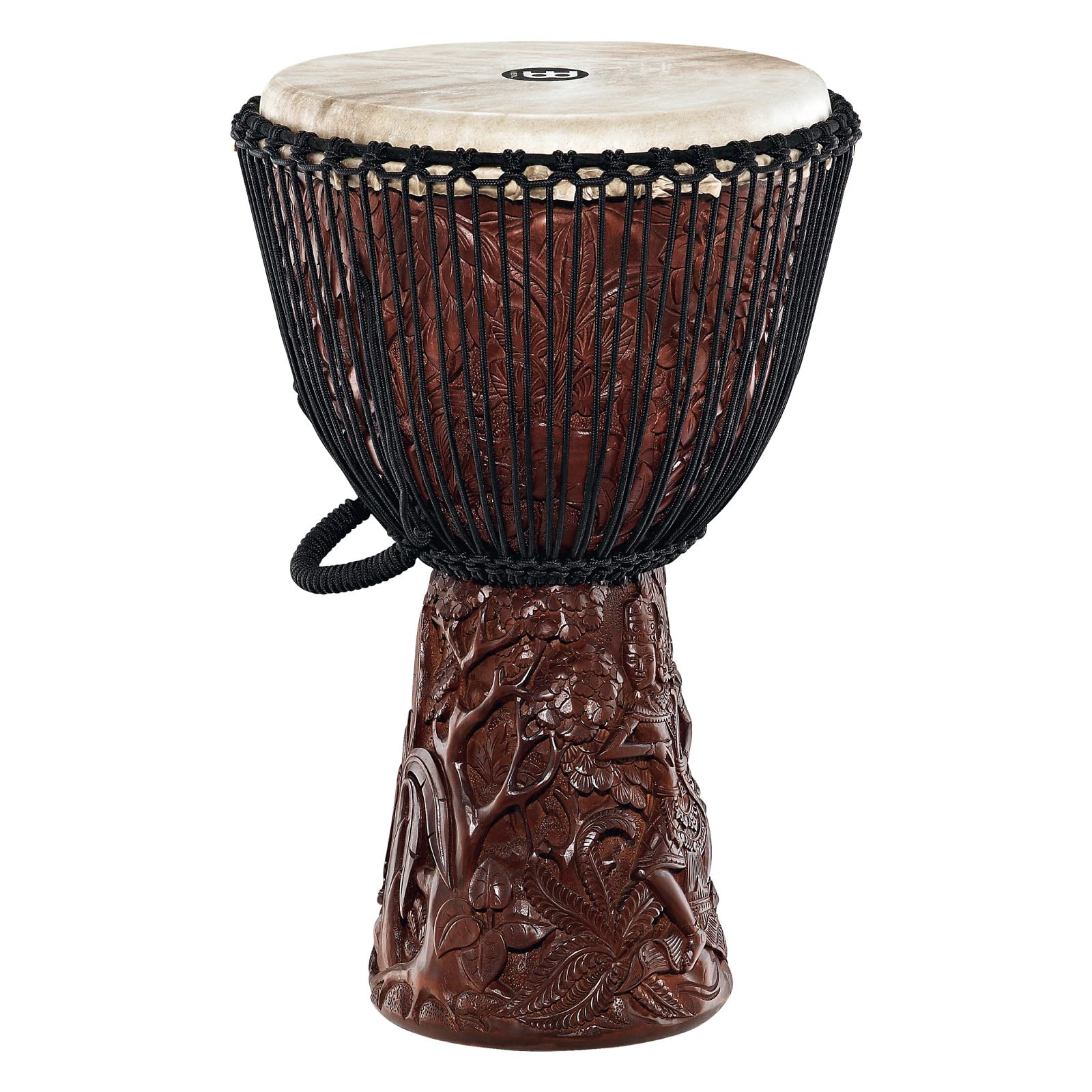 Meinl Percussion Artisan Edition Professional Djembe Hand Drum Circle Instrument, Carved Mahogany -- NOT Made in China -- African Mali Weave Ropes and Rawhide, 2-Year Warranty (PROADJ3-XXL)