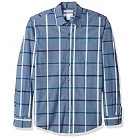 Amazon Essentials Camicia in Popeline a Maniche Lunghe Slim Uomo