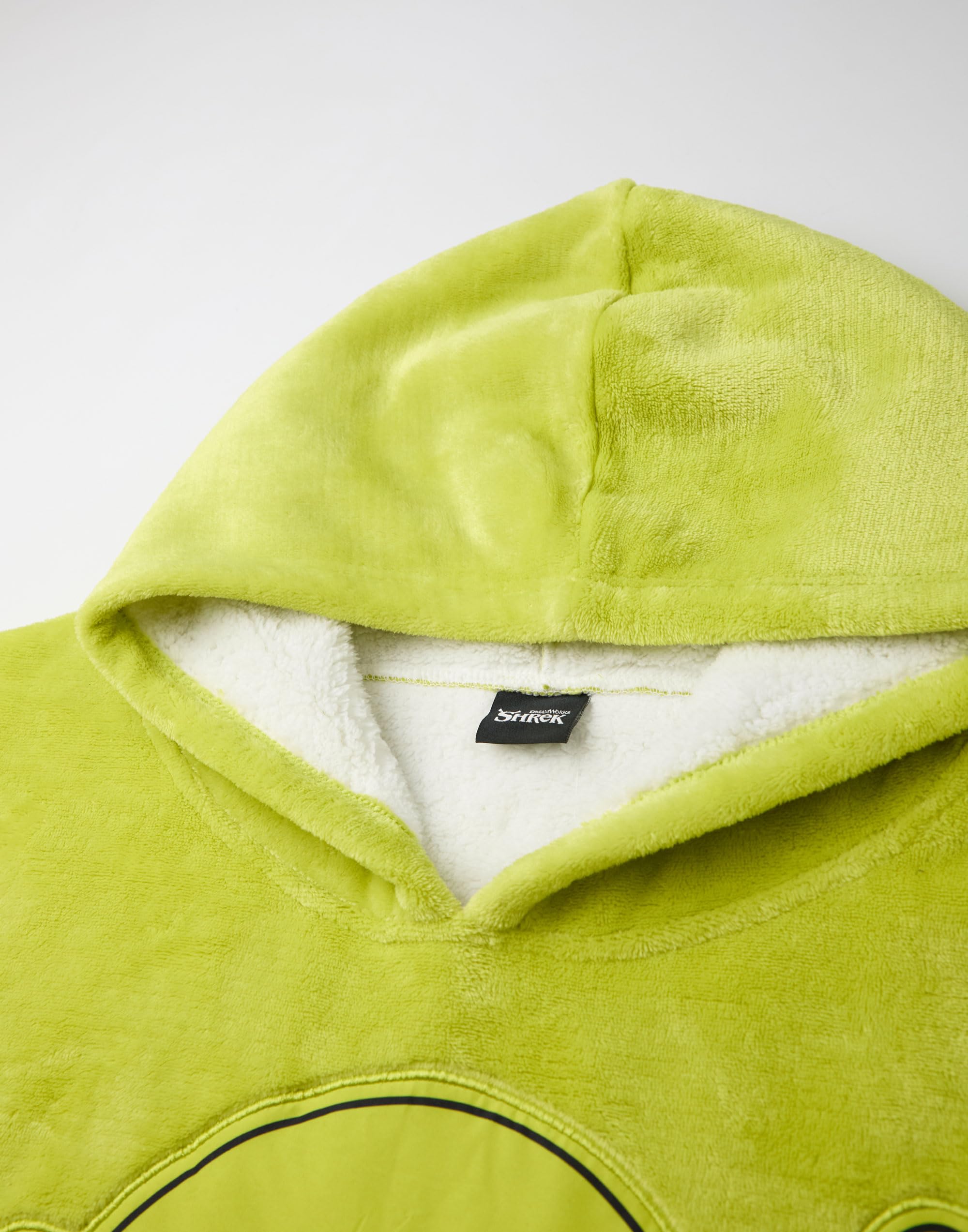 Vanilla Underground Shrek Felpa con Cappuccio Coperta indossabile Unisex | Pullover con Cappuccio Verde per Adulti con Grafica del Volto del Personaggio Shrek Abbigliamento da casa Foderato in Sherpa