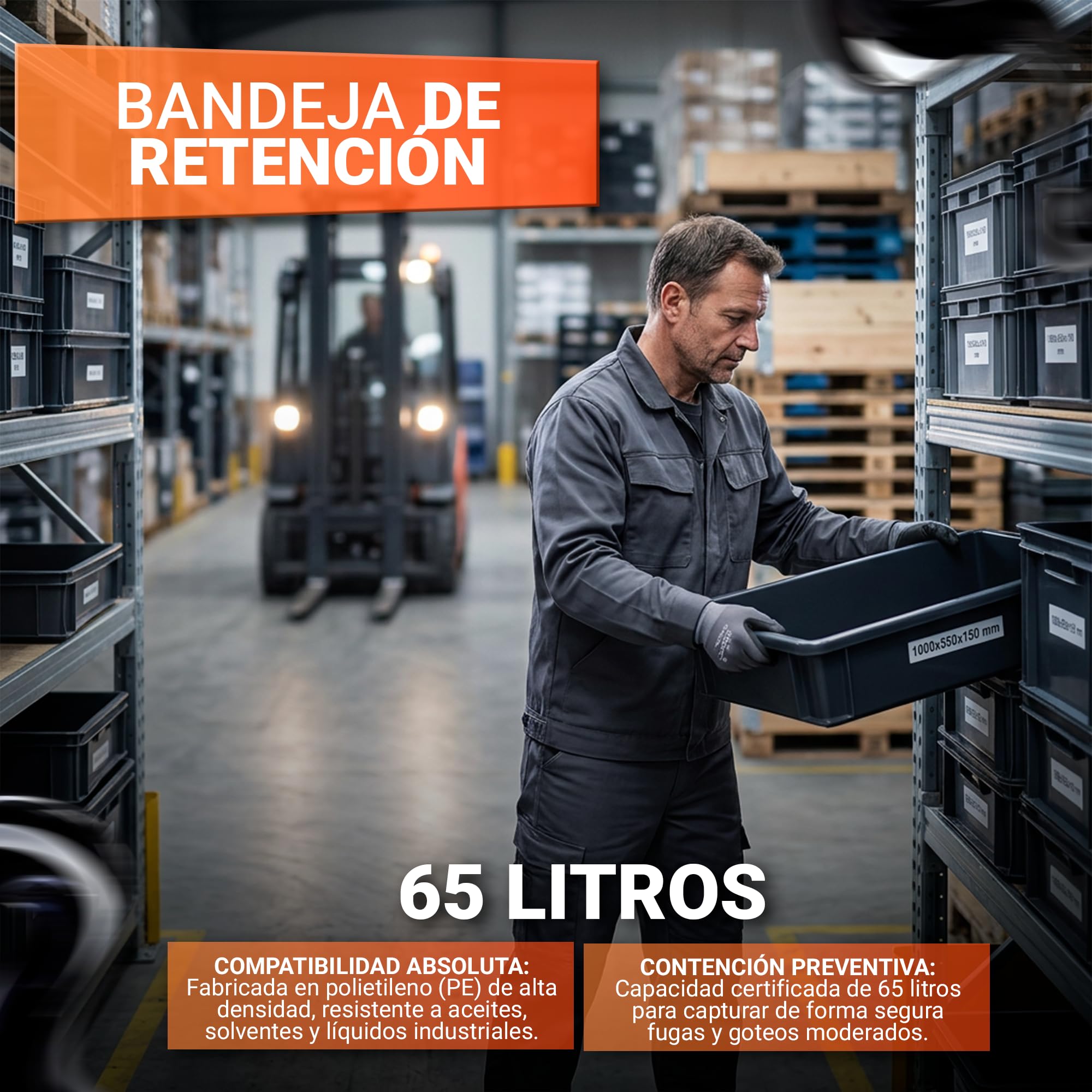 Cubeto Retención 65L | Almacenamiento, Polietileno y Goteo