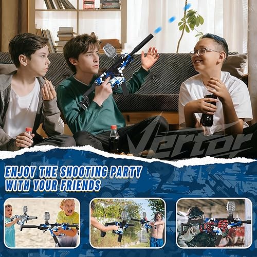 Vista 8 de Lanzador eléctrico de bolas de gel, lanzador automático de bolas de salpicaduras de alta velocidad con más de 60000 y gafas, juguetes de bolas