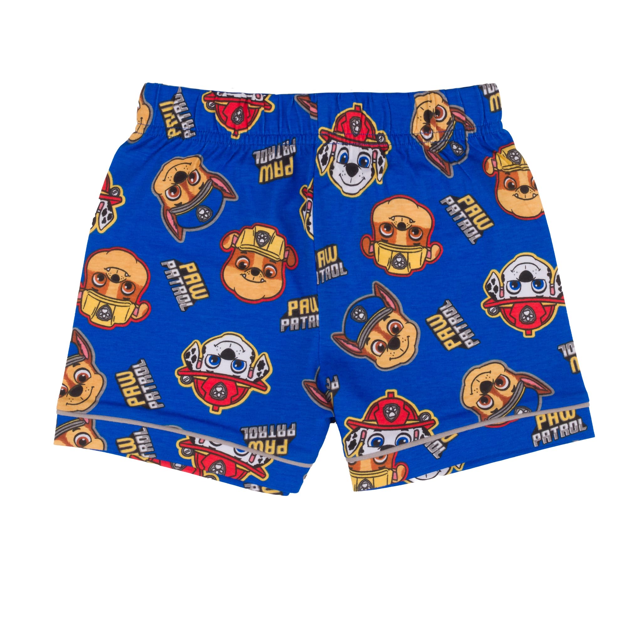 Paw Patrol, Chase Marshall Rubble, 100% Cotone con Bottoni Pigiama a Maniche Corte, Blue, Blu