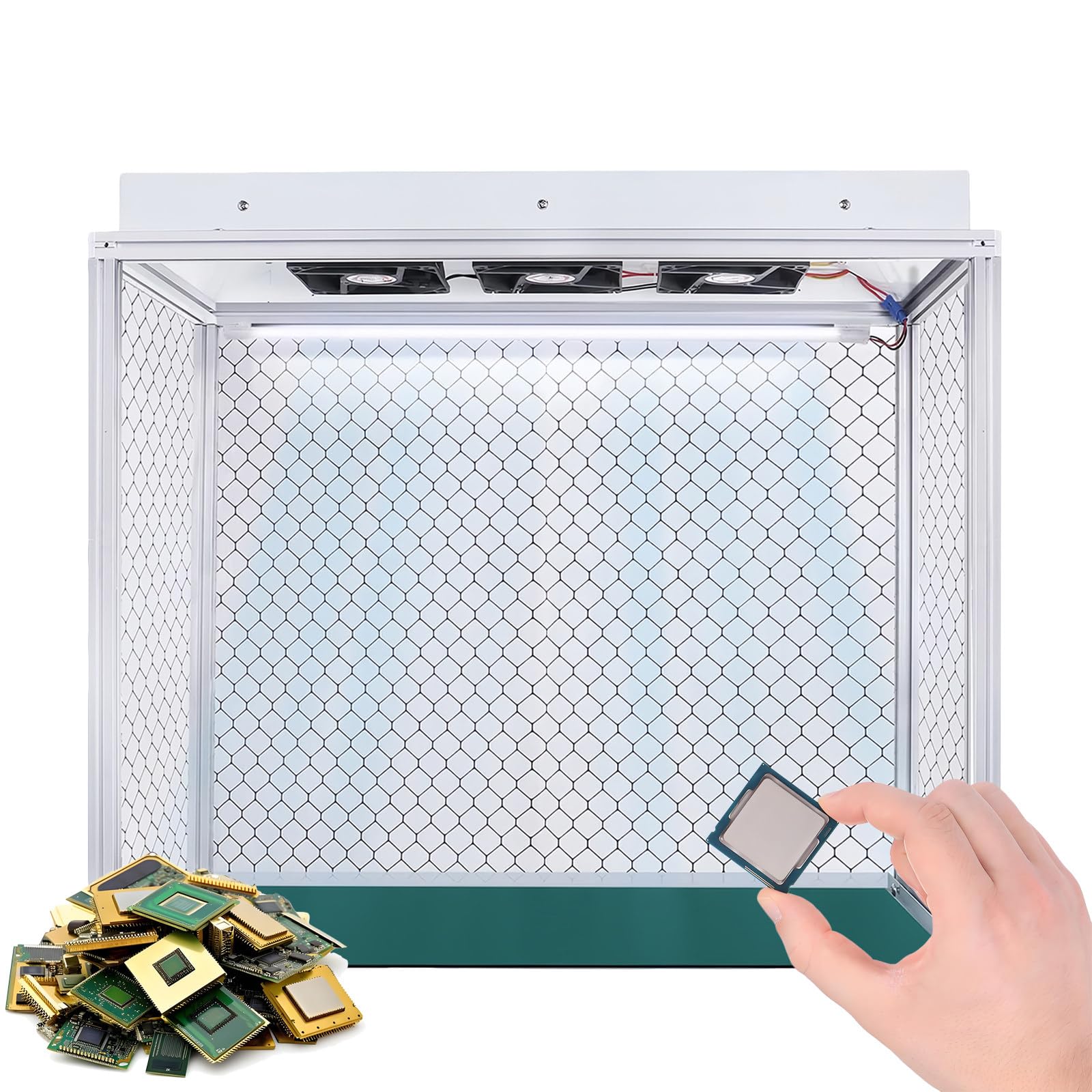 Vertikale Laminar Flow-Haube, Air Clean Bench, vertikaler laminarer staubfreier Arbeitstisch mit HEPA-Filter, 67 x 31 x 51 cm Arbeitsbereich, für Telefonreparatur/Werkstatt/Labor