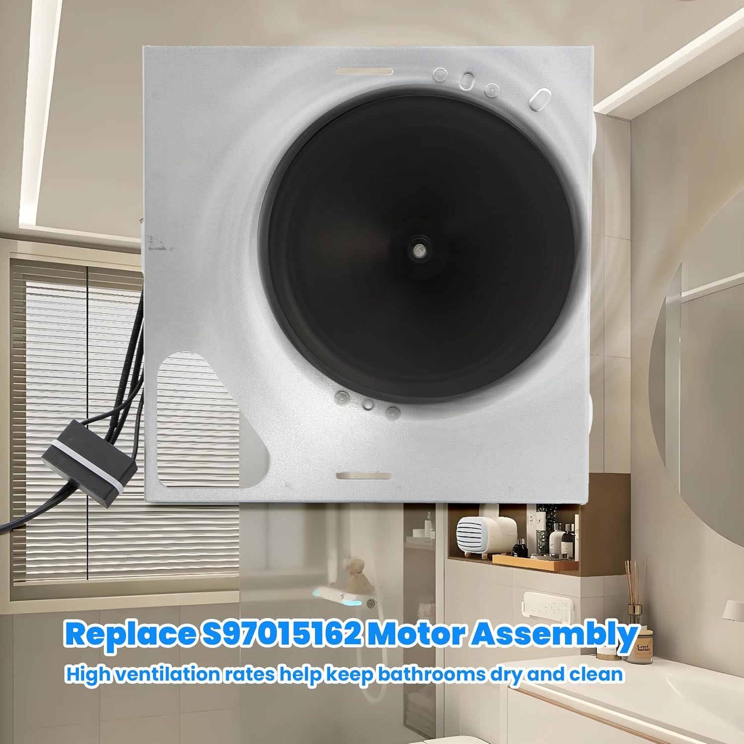 ASTROSYNC Motor Assembly Fit for Broan-NuTone Bathroom Exhaust Fan with 8" x 8-1/4" Housing HD80L 678 679 763 DX50L Series 110 CFM / 4.0 Sones Replace S97015162