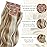 Vigorous Clip in Hair Extensions 4Pcs Blonde mix Platinum Blonde Hair Extensions Clip Ins 20Inch Natural Soft Synthetic Hairpieces for Women